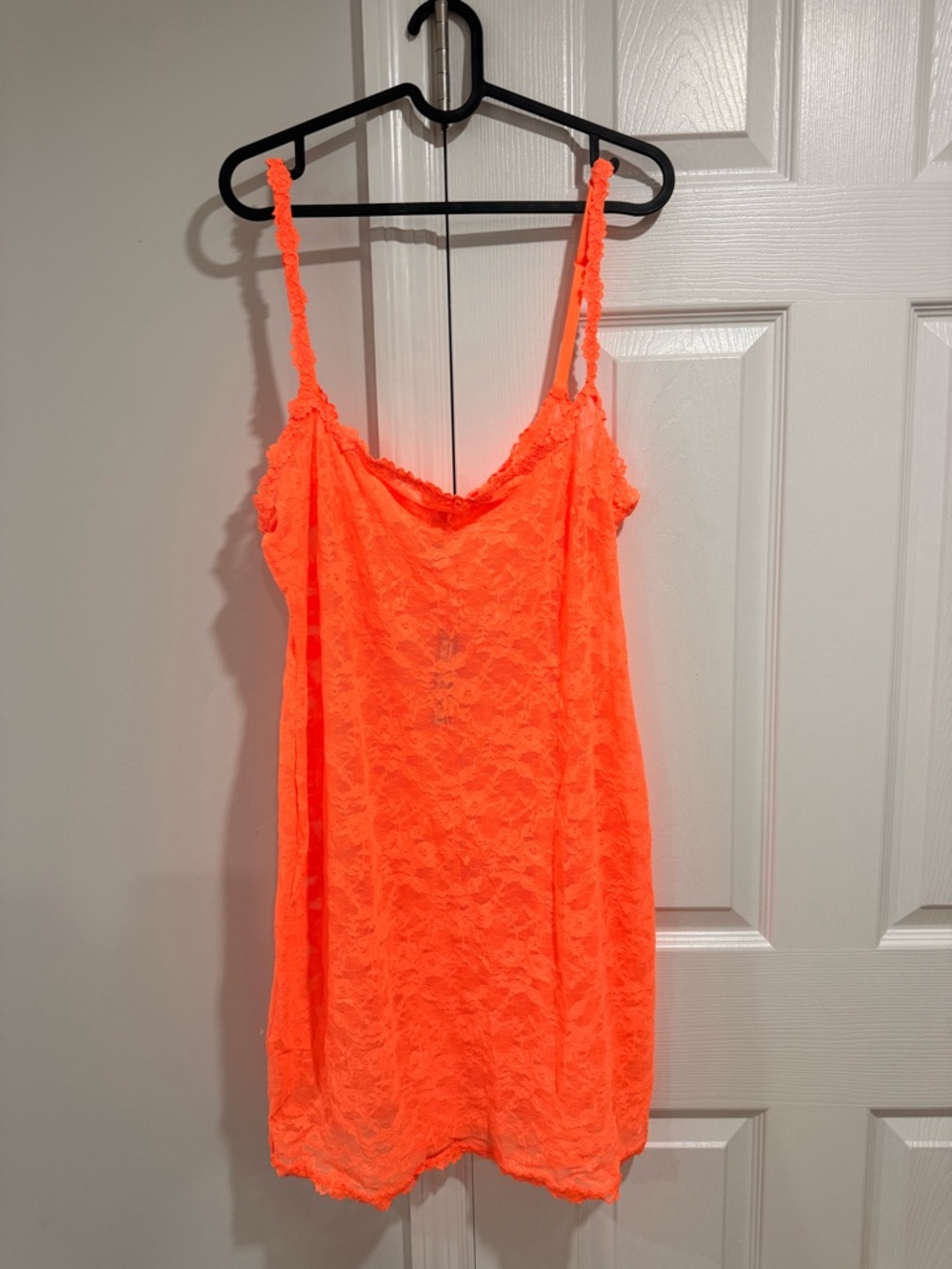 SKIMS Stretch Lace Intimates Slip Dress Color Neon Orange Size 4x